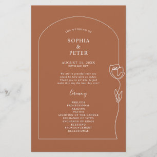 Whimsical Line Rose Arch Ceremony Program