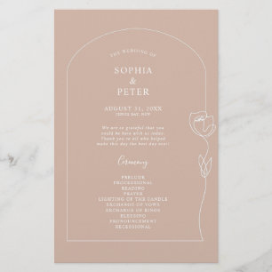 Whimsical Line Rose Arch Ceremony Program