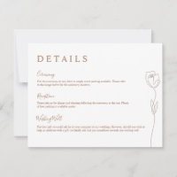 Whimsical Line Rose Detail Enclosure Card