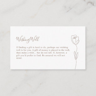 Whimsical Line Rose Wishing Well Enclosure Card