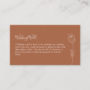 Whimsical Line Rose Wishing Well Enclosure Card