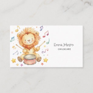 Whimsical Lion Cub Childcare Business Card