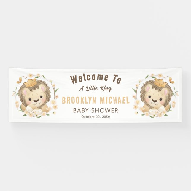 Whimsical Lion King Baby Shower Welcoming  Banner (Horizontal)
