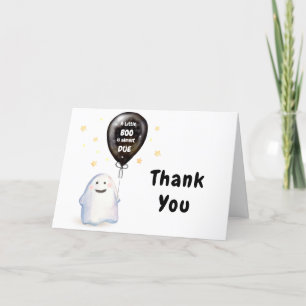 Whimsical Little Boo Balloon Baby Shower Thank You Card