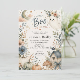Whimsical Little Boo on the Way Baby Shower Invitation