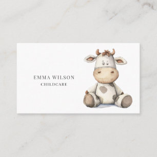 Whimsical Little Cow Childcare Business Card