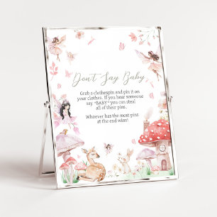 Whimsical Little Fairy Baby Shower Don't Say Baby Poster