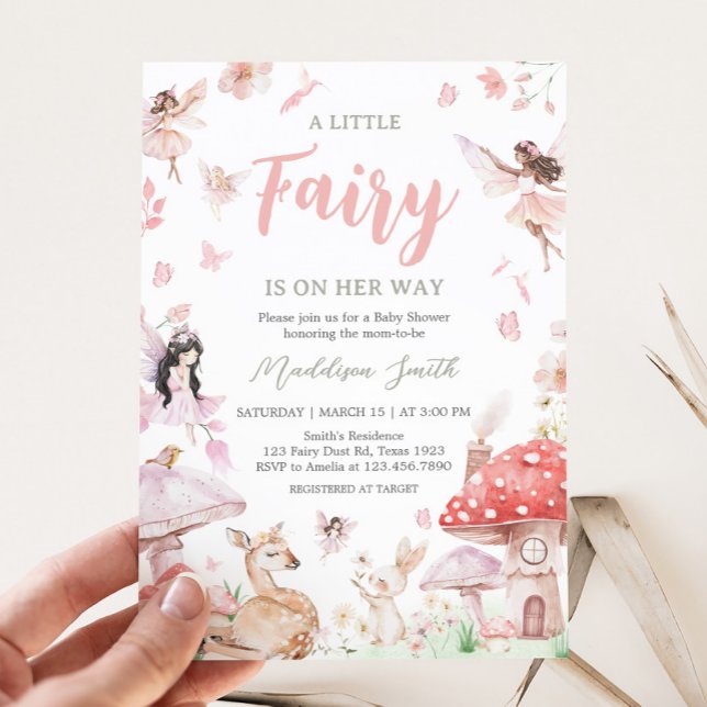 Whimsical Little Fairy Baby Shower Invitation (Little Fairy Whimsical Baby Shower Invitation)