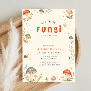 Whimsical Little Fungi Mushroom Baby Shower Invitation