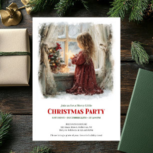 Whimsical little girl holding shining star digital invitation