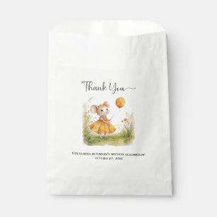 Whimsical Little Girl Mouse Birthday Favour Bags