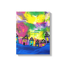 Whimsical Little houses Acrylic by Michael Dooley