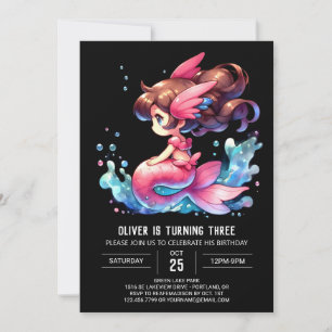 Whimsical Little Mermaid Birthday Invitation