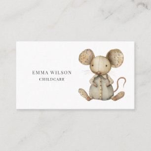 Whimsical Little Mouse Childcare Business Card