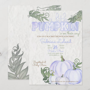 Whimsical Little Pumpkin Violet Girl Baby Shower Invitation