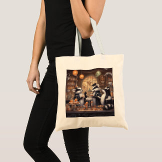 Whimsical little Skunk Halloween Party candy gift Tote Bag