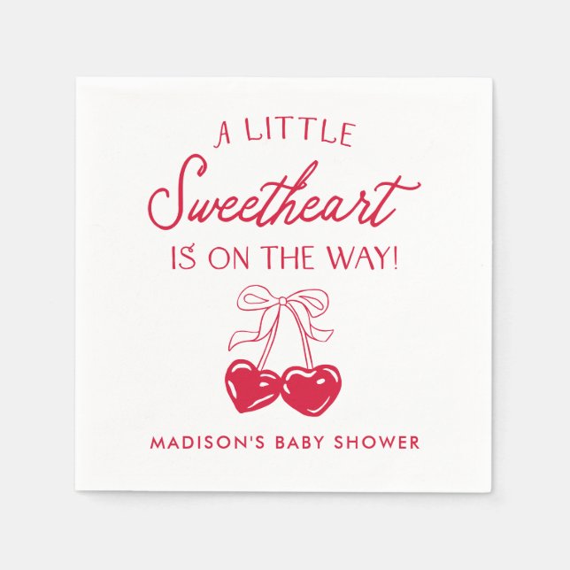 Whimsical Little Sweetheart Baby Shower Napkin (Front)