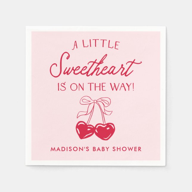 Whimsical Little Sweetheart Baby Shower Napkin (Front)