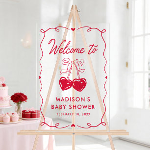 Whimsical Little Sweetheart Baby Shower Welcome Acrylic Sign