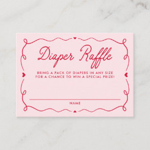 Whimsical Little Sweetheart Diaper Raffle Enclosure Card