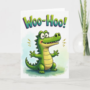 Whimsical Lizard Birthday Card