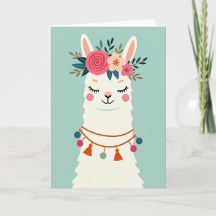 Whimsical Llama Birthday Card