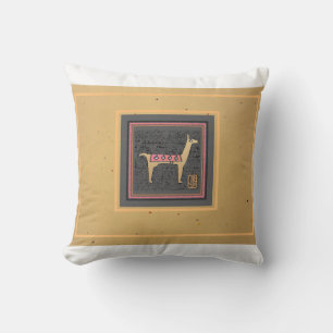 Whimsical llama design 16"x16" throw pillow