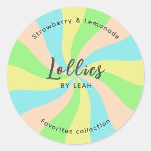 Whimsical Lollies business your logo Classic Round Sticker