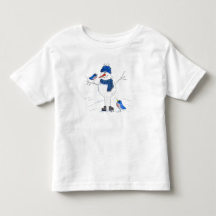 Whimsical Long-Legged Snowman Toddler T-Shirt