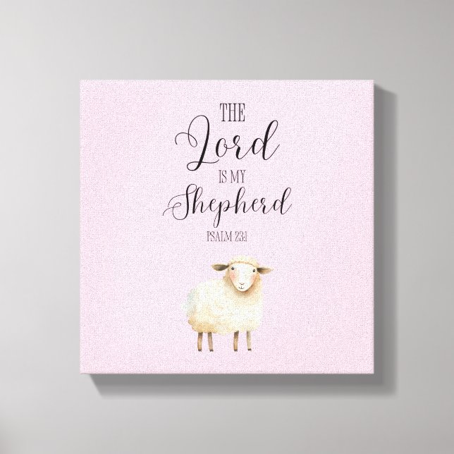 Whimsical Lord is My Shepherd Psalm 23:1 Canvas Print (Front)