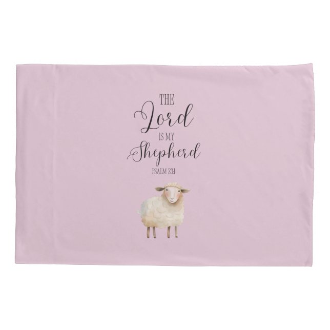 Whimsical Lord is My Shepherd Psalm 23:1 Pillowcase (Back)