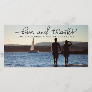 Whimsical Love And Thanks Wedding Handwritten Thank You Card