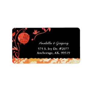 Whimsical Love Birds Wedding Address Label