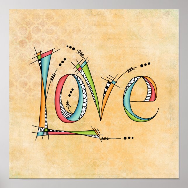 Whimsical Love Hand-Lettering Poster (Front)