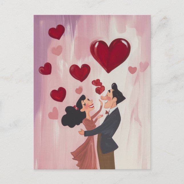 Whimsical Love in the Air Postcard (Front)