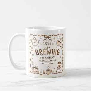 Whimsical Love is Brewing Coffee Bridal Shower Mug