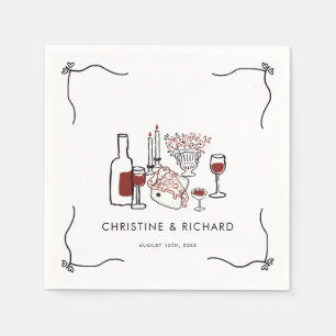 Whimsical Love   Modern Wedding  Napkin