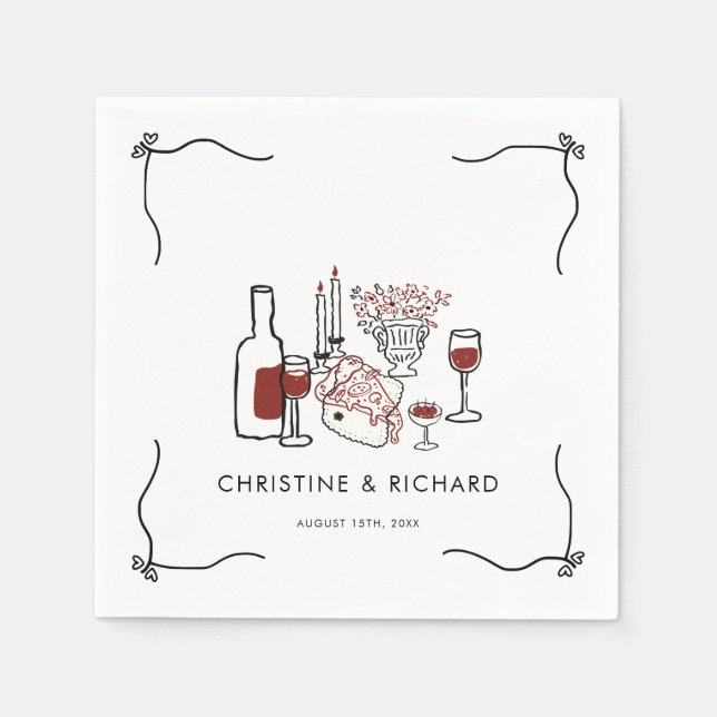 Whimsical Love | Modern Wedding  Napkin (Front)