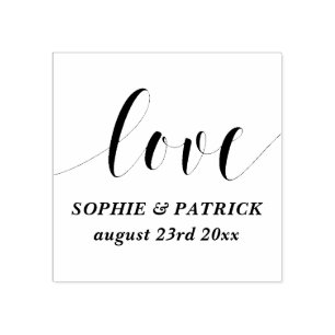 Whimsical Love Script Save the Date Rubber Stamp