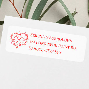 Whimsical Lovebirds Boho Red Heart Garden Wedding