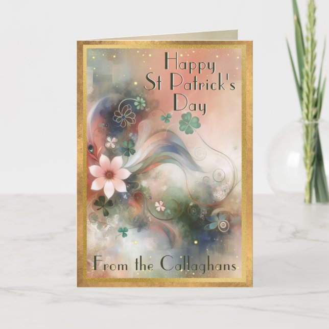 Whimsical Luck of the Irish St Patrick's Day Card (Front)