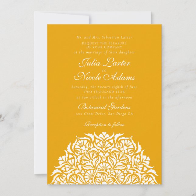 Whimsical Luxury Ivory Floral Style Border Wedding Invitation (Front)