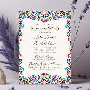 Whimsical Luxury Ivory Floral Style Border Wedding Invitation