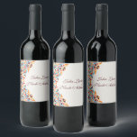 Whimsical Luxury Ivory Floral Style Border Wedding Wine Label<br><div class="desc">Beautiful Invitation to celebrate Special occasions and festivals comes with digital and E-invitation as per your request. We would love to replicate our designs to make multiple products like rsvp cards, labels envelopes, and more. Customisation is available for ready to print on request at info@shamaurcreatif@gmail.com. Look Forward to hearing from...</div>