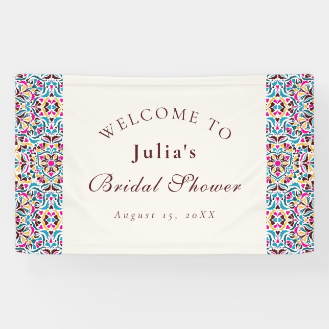 Whimsical Luxury Ivory Floral Style Bridal Shower Banner (Horizontal)