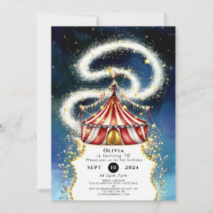 Whimsical Magic Circus Birthday Invitation