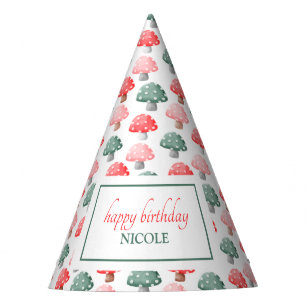 Whimsical Magic Cute Colourful Mushroom Birthday Party Hat