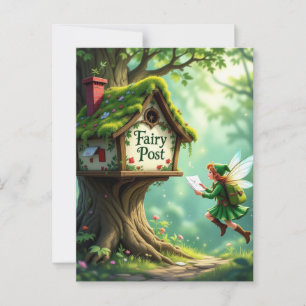 Whimsical Magic Fairy Child Party Invite Postcard