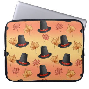 Whimsical Magic Hats with Autumn Leaves Laptop Sleeve