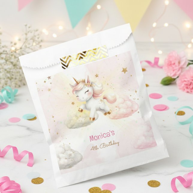 Whimsical magic pastel unicorn kids birthday favour bags (Creator Uploaded)